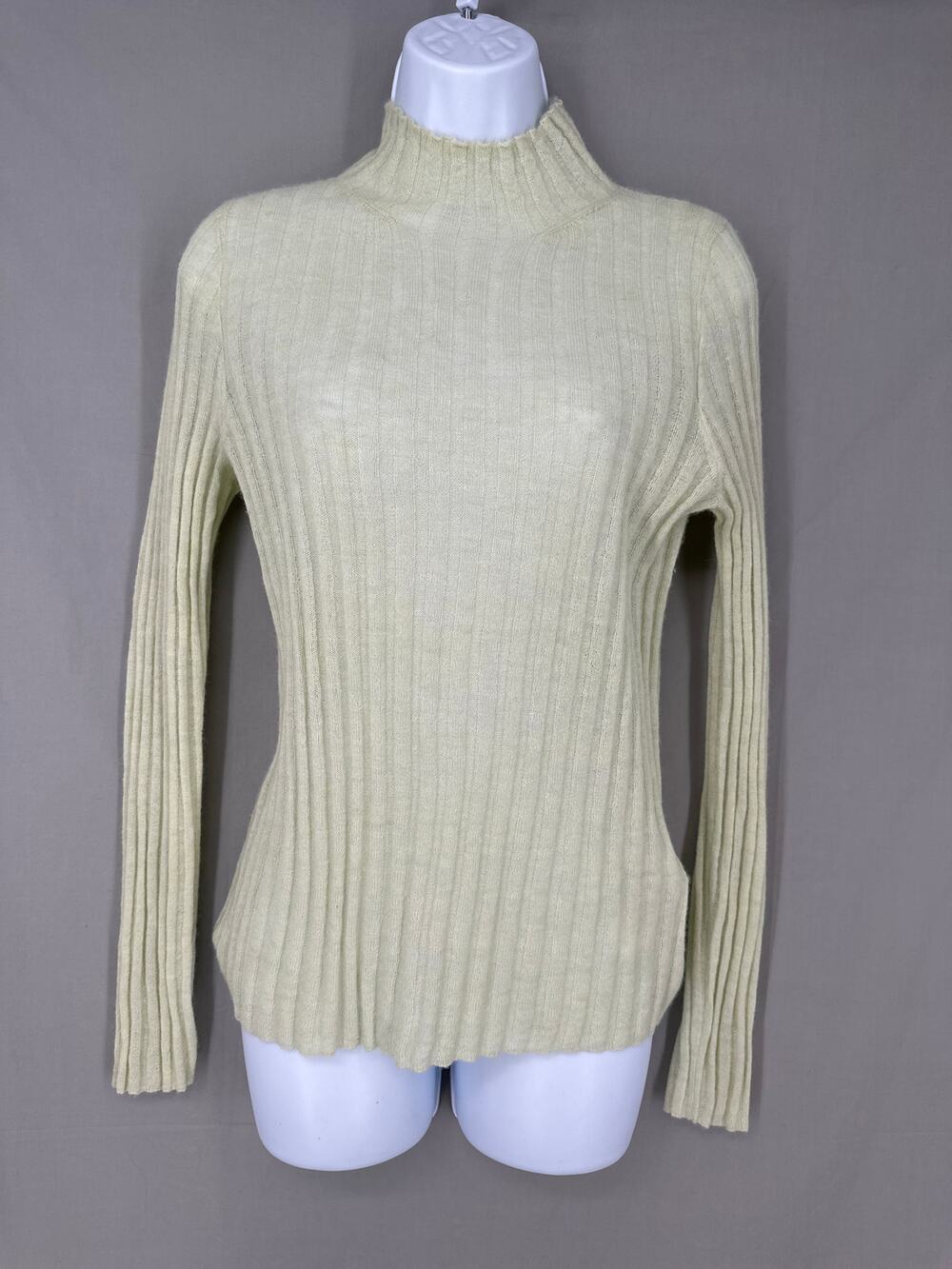 Madewell Sweater Womens Medium Green Alpaca Mockneck Cozy Pastel Sheer